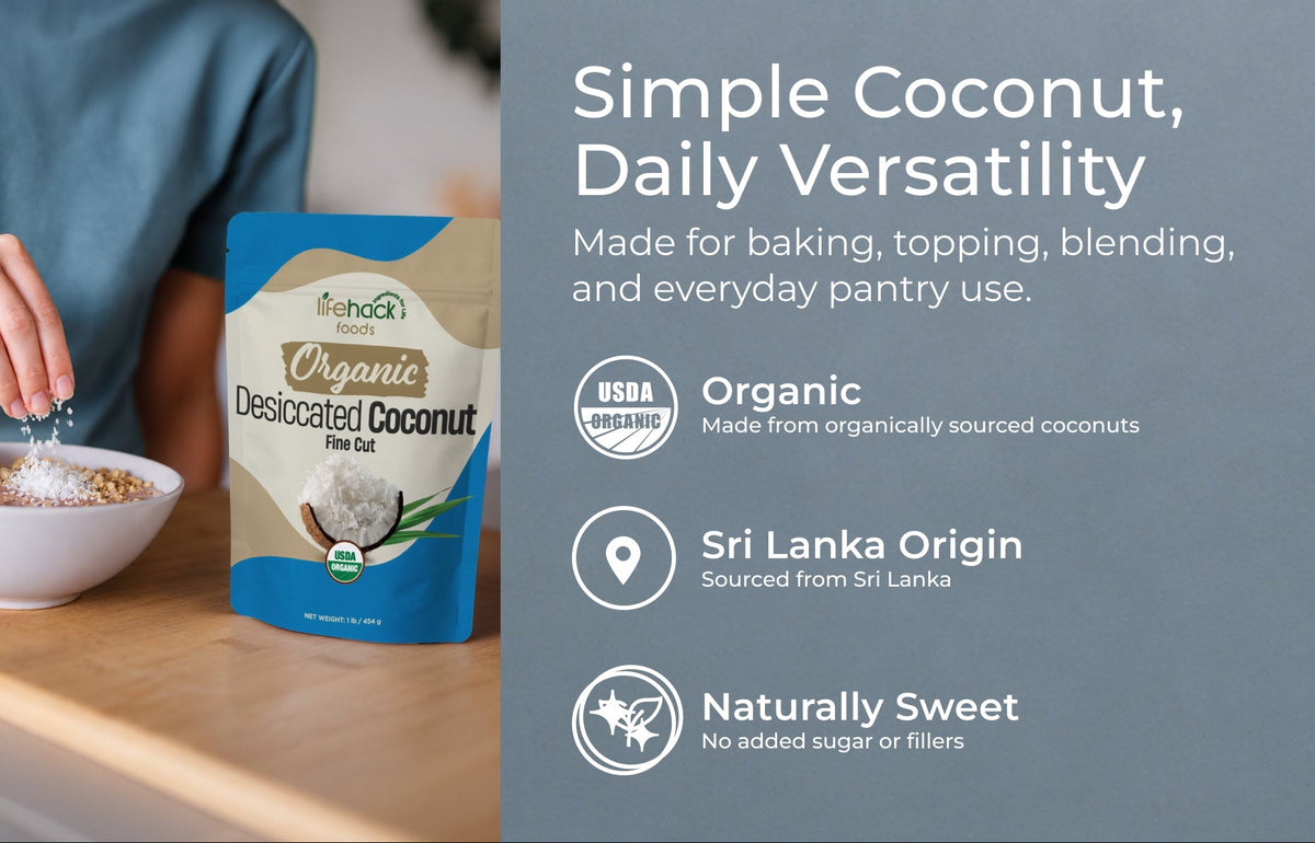 Organic Desiccated Coconut Fine Cut