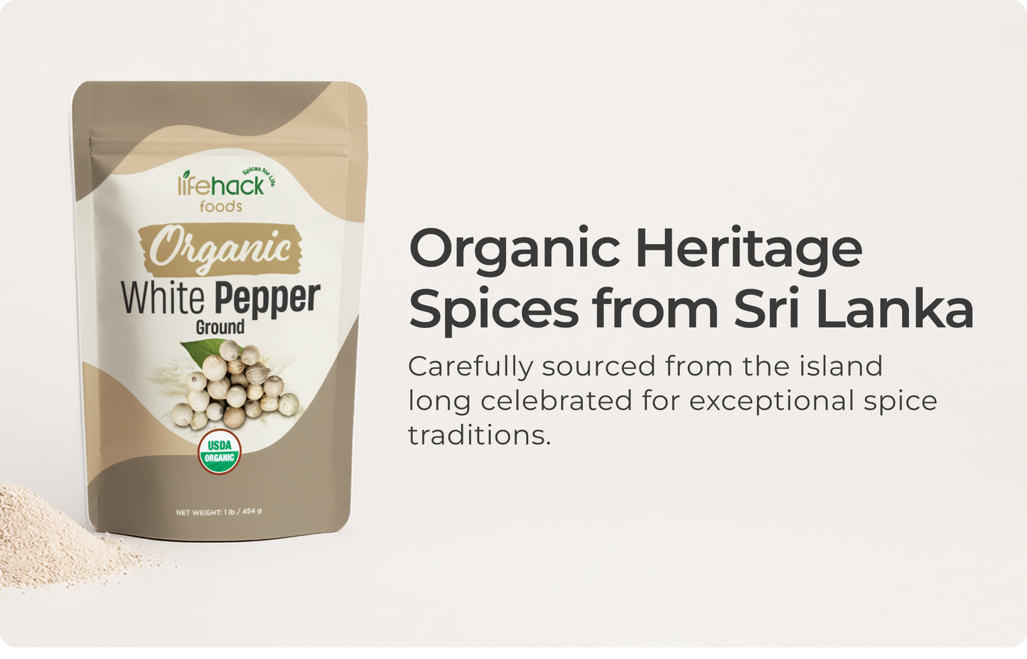 Organic White Pepper Ground
