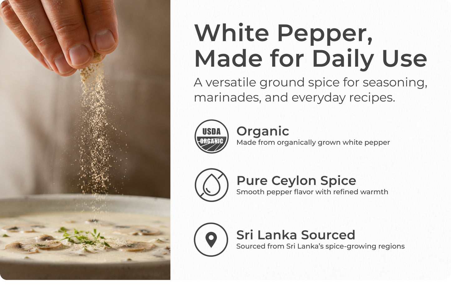 Organic White Pepper Ground