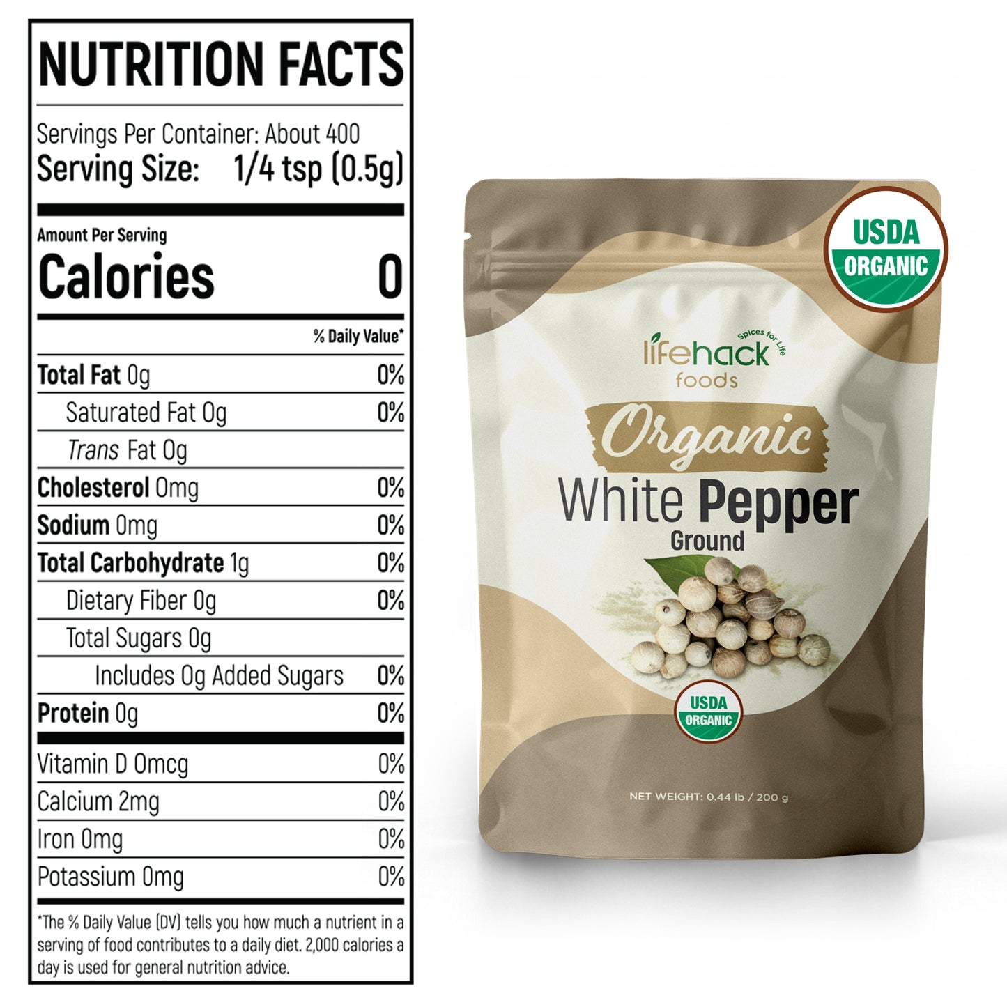 Organic White Pepper Ground