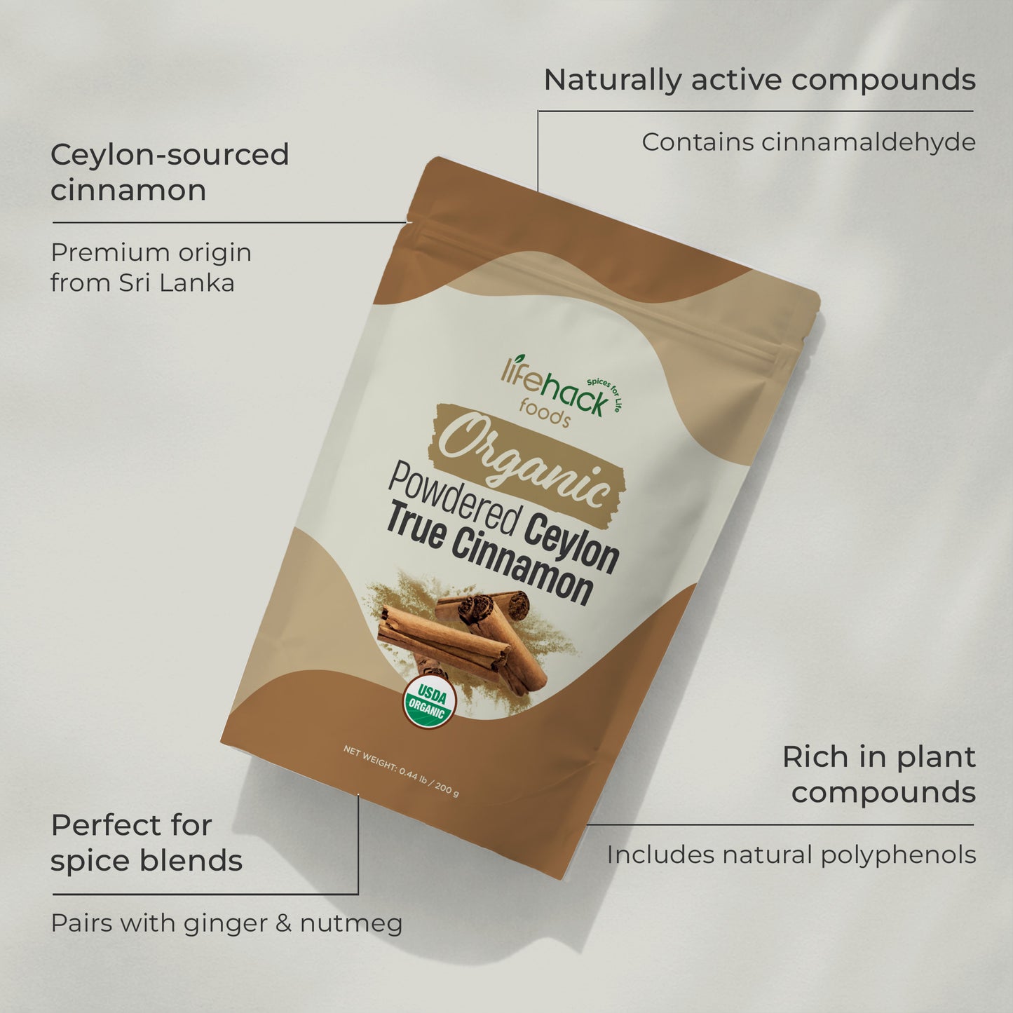 Organic Powdered Ceylon True Cinnamon