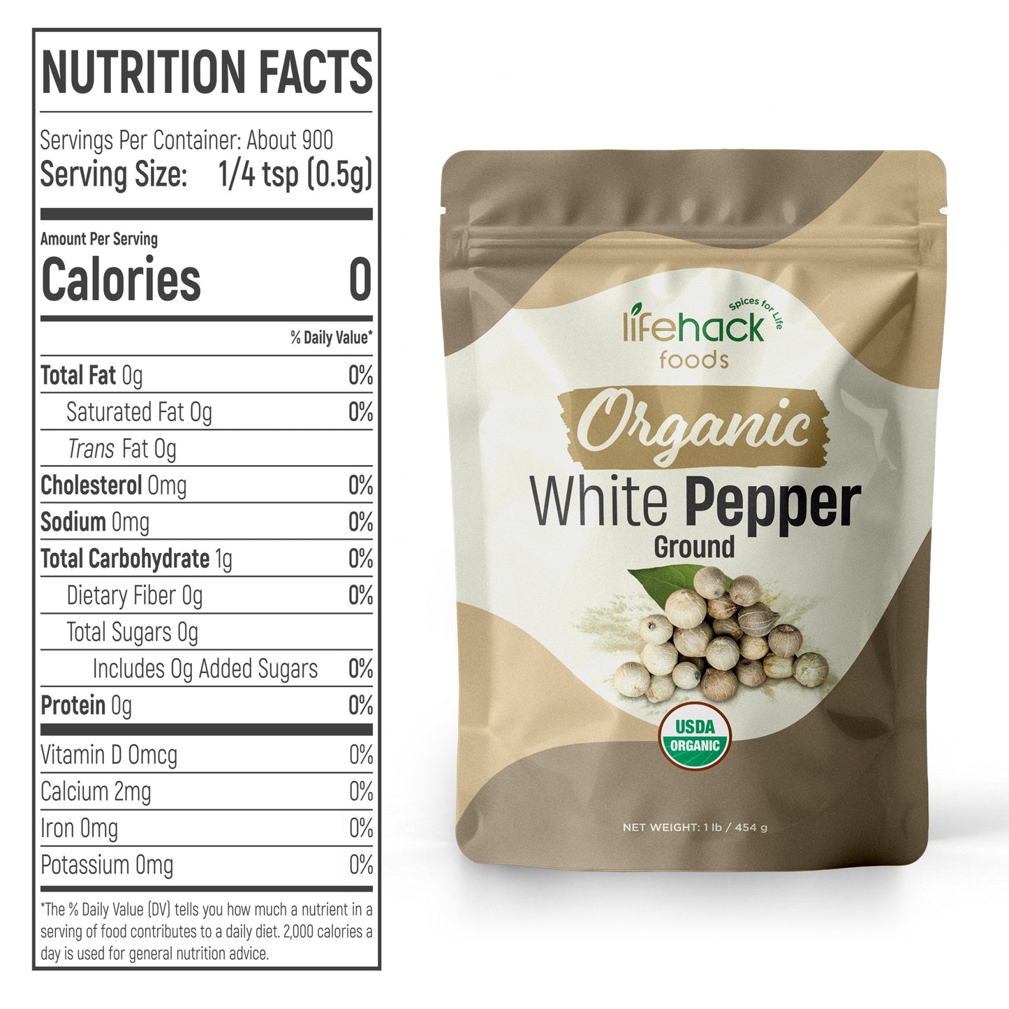 Organic White Pepper Ground