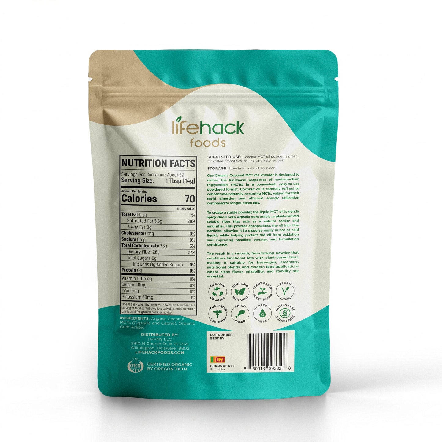 Organic Coconut MCT Oil Powder
