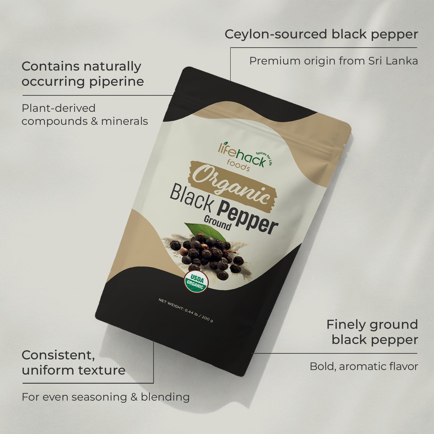 Organic Black Pepper Ground