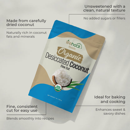 Organic Desiccated Coconut Fine Cut