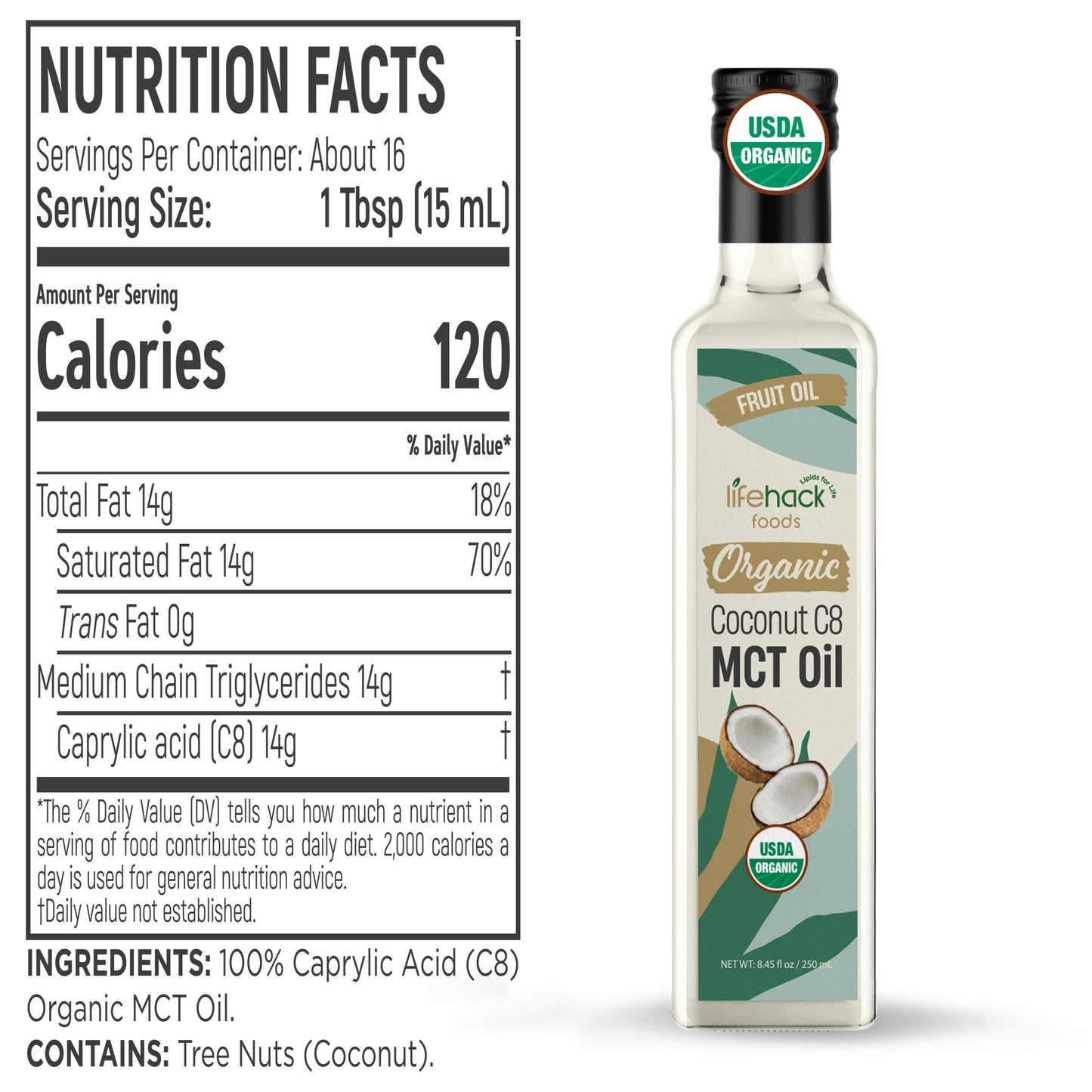 Organic Coconut C8 MCT Oil