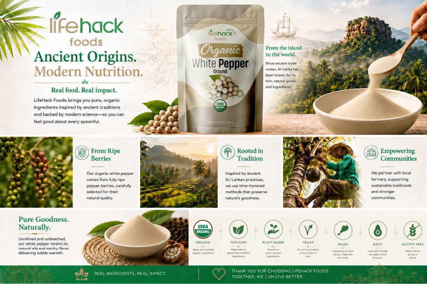 Organic White Pepper Ground