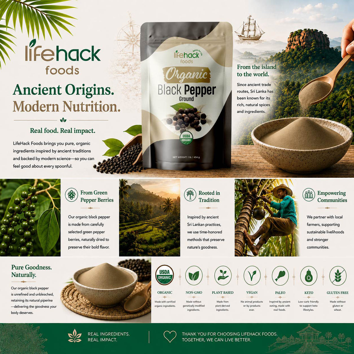 Organic Black Pepper Ground